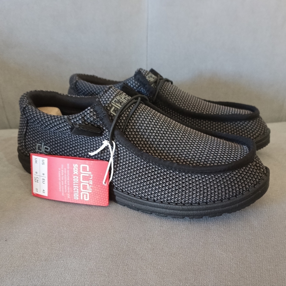 Hey Dude Wally Stretch Sox Casual Slip-On Sneaker Shoes Mens Size 9